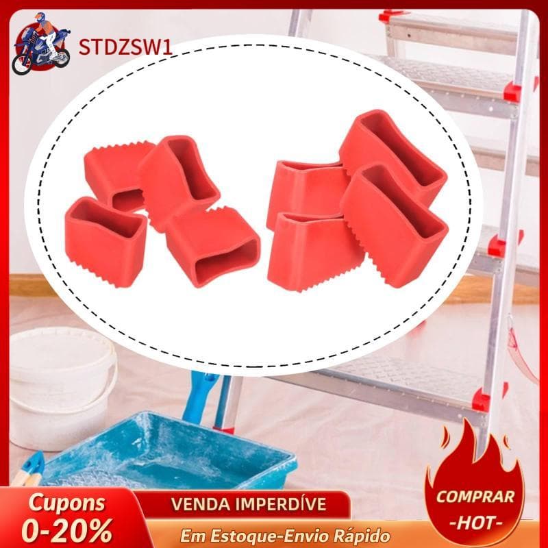 [stdzsw1] Capas Para Pés De Escada De 4 Peças De Borracha Fáceis De Instalar Protetor Antiderrapante Construçãos