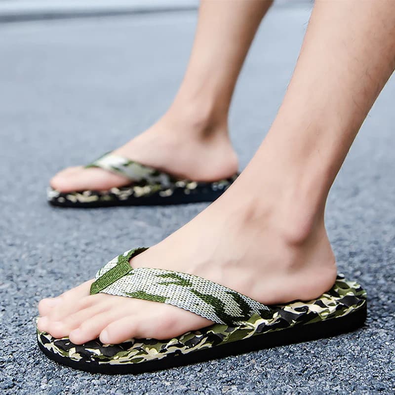 Homens Camuflagem Flip Flops Chinelos Sapatos Sandálias Chinelo Interior Ao Ar Livre Casual Masculino Antiderrapante Pra