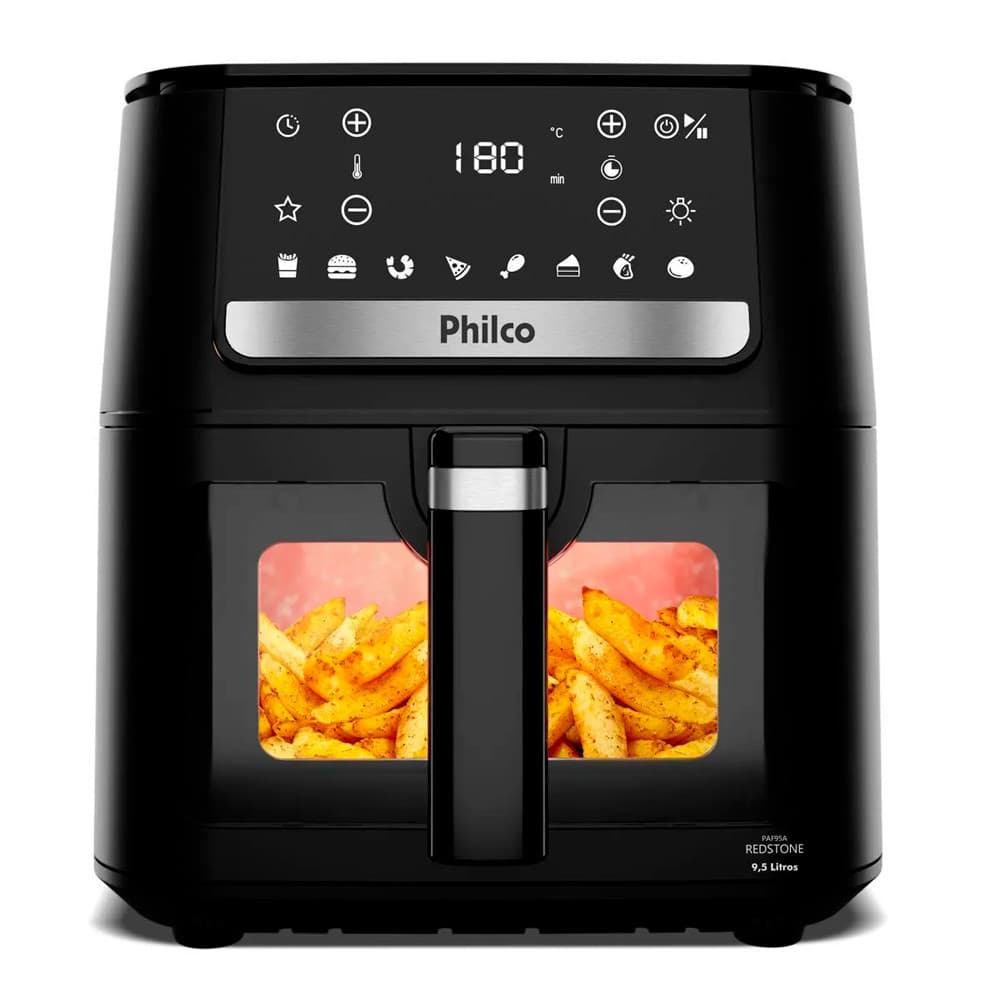 Air Fryer Philco Visor Glass Redstone 9,5 Litros 1800w PAF95A 127v