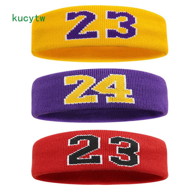 KW Atlético Bandana Número 23 24 30 Elástico Sweatband Proteção Basquete Tênis Esporte Adulto Crianças Ginásio Fitness S