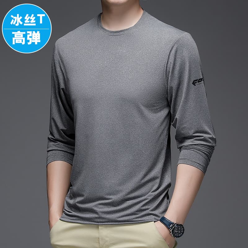 All-Match gelo seda manga comprida camiseta masculina verão estilo fino protetor solar esportes de secagem rápida topo 2