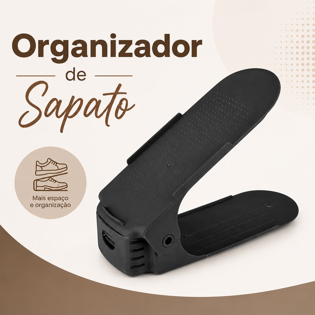Kit 10 ou 20 Organizador de Sapatos Ajustável Antiderrapante Sapateira Porta Sapato