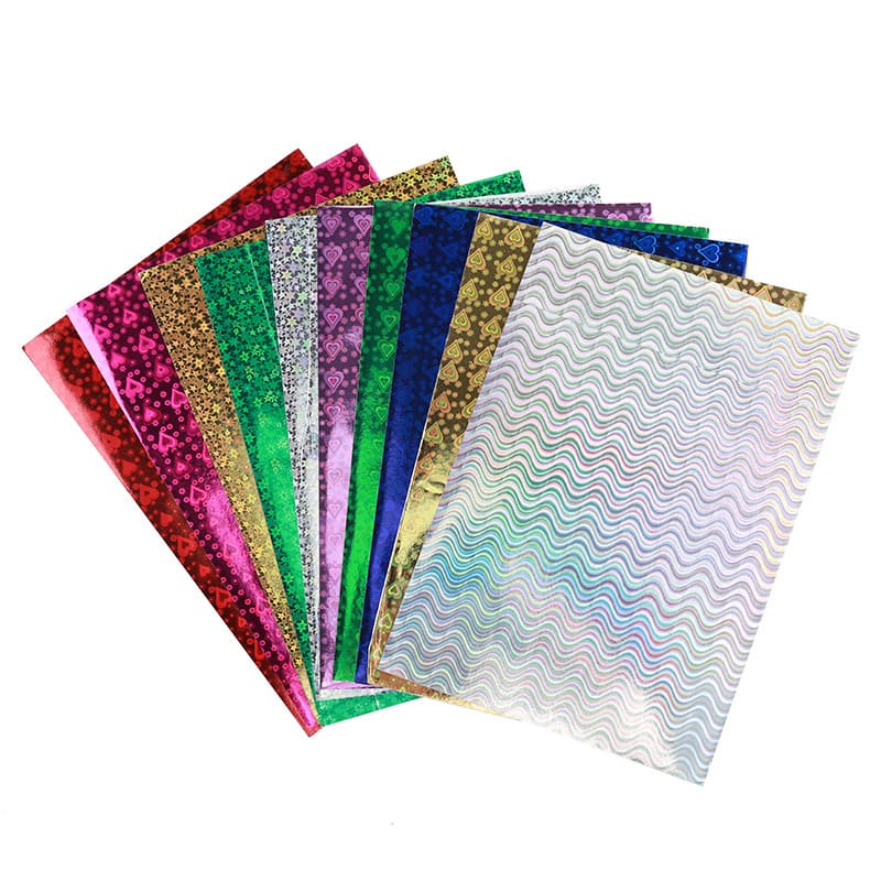 A4 laser glitter papel com cor adesiva grande folha glitter papel artesanal das crianças arte artesanato papel colorido