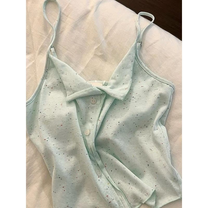 Com almofada no peito pequeno fresco hortelã verde doce Suspender Shorts pijamas feminino verão novo estilo confortável