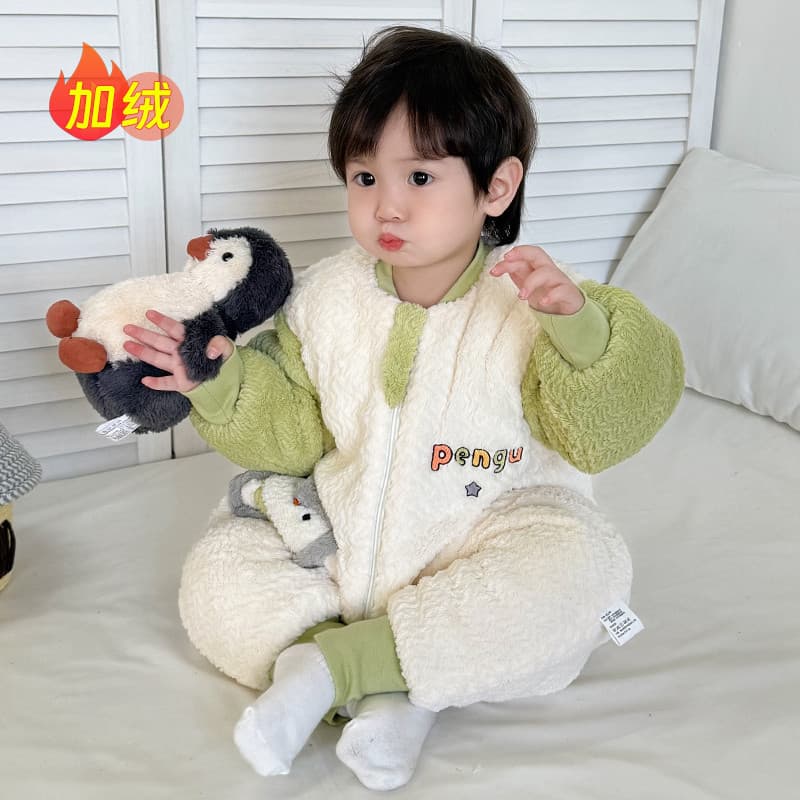 Saco de dormir crianças estilo inverno pelúcia engrossado bebê menino acolchoado quente à prova de frio bebê dormir pelú