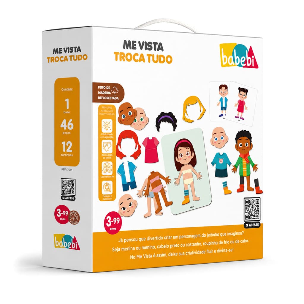 Jogo Me Vista Troca Tudo Em Madeira Educativo Brinquedo Pedagógico Didático Infantil - Babebi