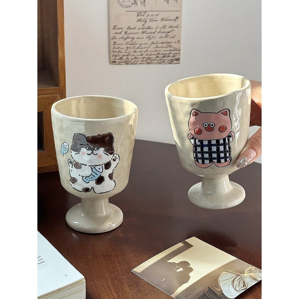 Bonito ins estilo criativo cerâmica beber copo café da manhã aveia leite copo casal xícara de chá único taça caneca