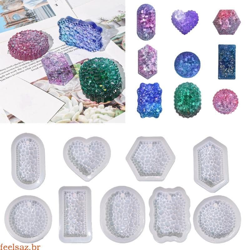 feelsaz Epóxi Vários Formatos, Lista Diamantes, Molde Silicone, Artesanato, Suprimentos, Joias