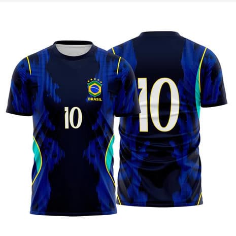 Camisa Brasil Masculina Azul Nova 2026