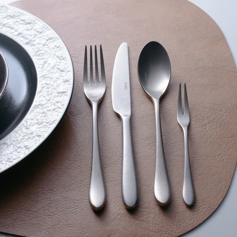 Japonês Retro angustiado prata cinza aço inoxidável ocidental talheres bife colher solta Rack seu conjunto colher de sob