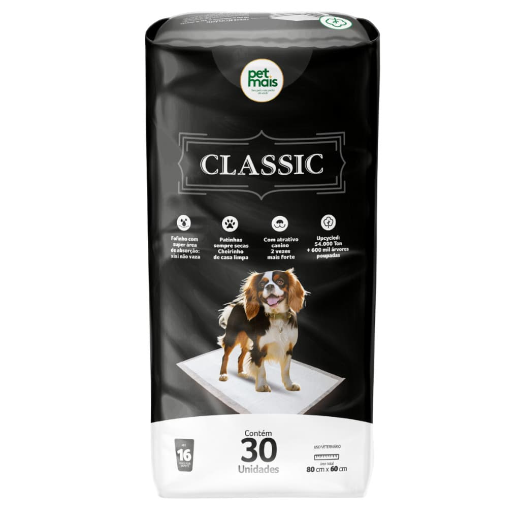 Tapete Higiênico Classic 30 Unidades 90 X 60 Cm para Pets e Animais de Estimação