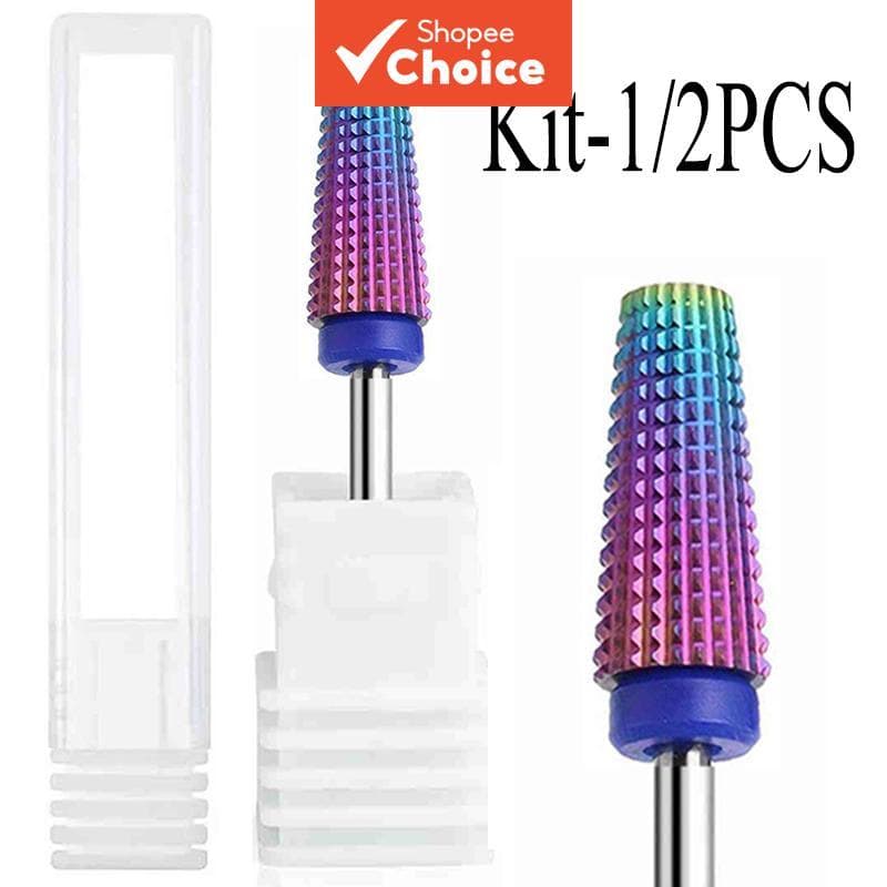 Kit 1/2 peças brocas profissionais para unhas em aço tungstênio, fresa de dentes cruzados para manicure elétrica,