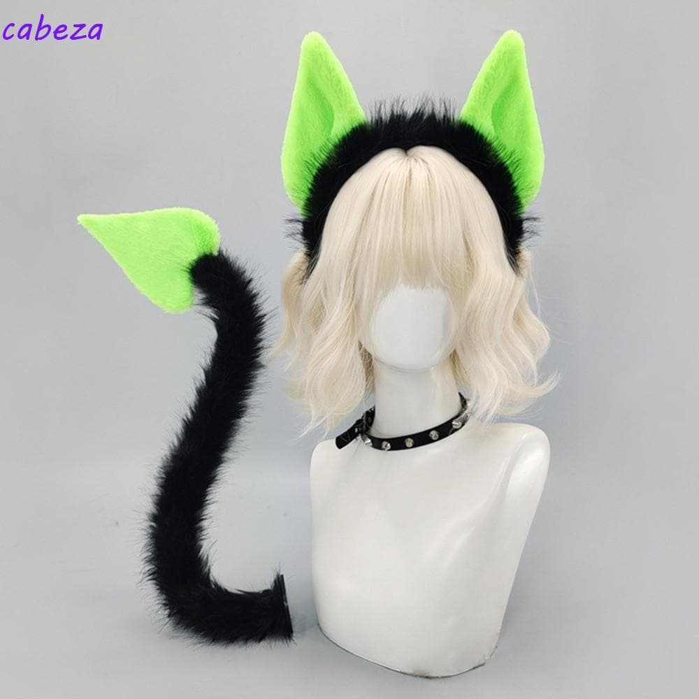 CABEZA Orelhas De Gato , Adereços De Cosplay De Fantasia De Halloween Dobrados E Peludos , Faça Você Mesmo Com Cinto 3D
