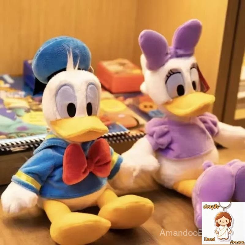 Boneca de Pelúcia Cartoon Donald Duck Brinquedo Novo Bonito Boutique Coelho Cabeludo Casal Pato Anime Boneca Daisy Brinq