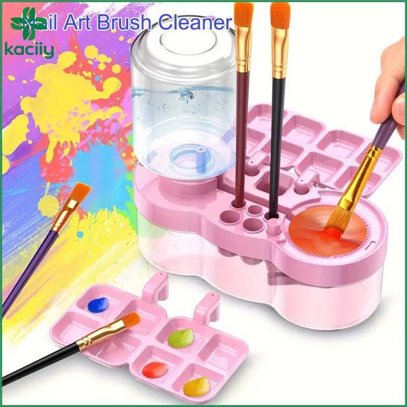 Limpador de pincel verde infantil com dreno, acessório para pintura aquarela