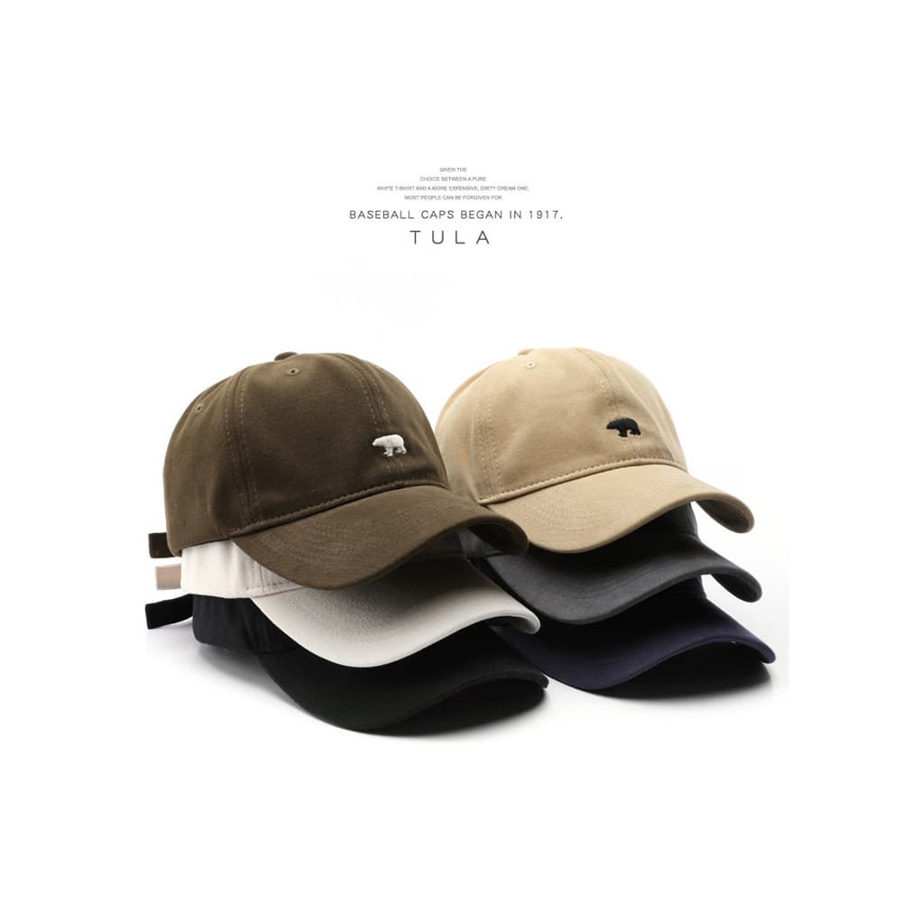 2026 novo estilo estilo americano cinza boné de beisebol feminino macio topo urso Polar boné de pico estilo masculino pe