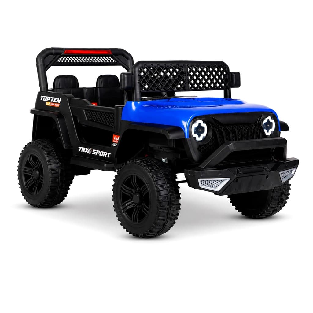 Carrinho Elétrico Infantil 12V Azul Controle Remoto Bluetooth Faróis Led Música - Bang Toys