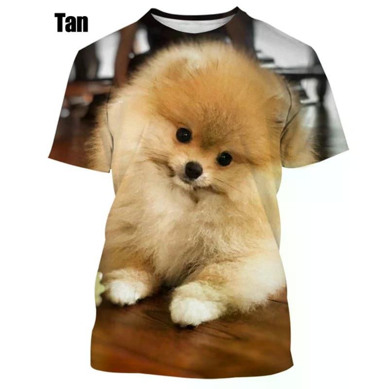 Novo Verão Venda Quente Engraçado Cão Pomeranian Impressão 3D De Alta Qualidade Camiseta Masculina E Feminina Topos Boni