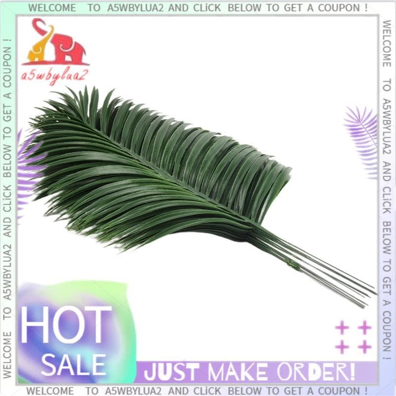 12pçs Folhas De Palmeira Artificiais , Plantas Falsas , Tropicais , Grandes , Planta De Vegetação Para , Festa Havaiana