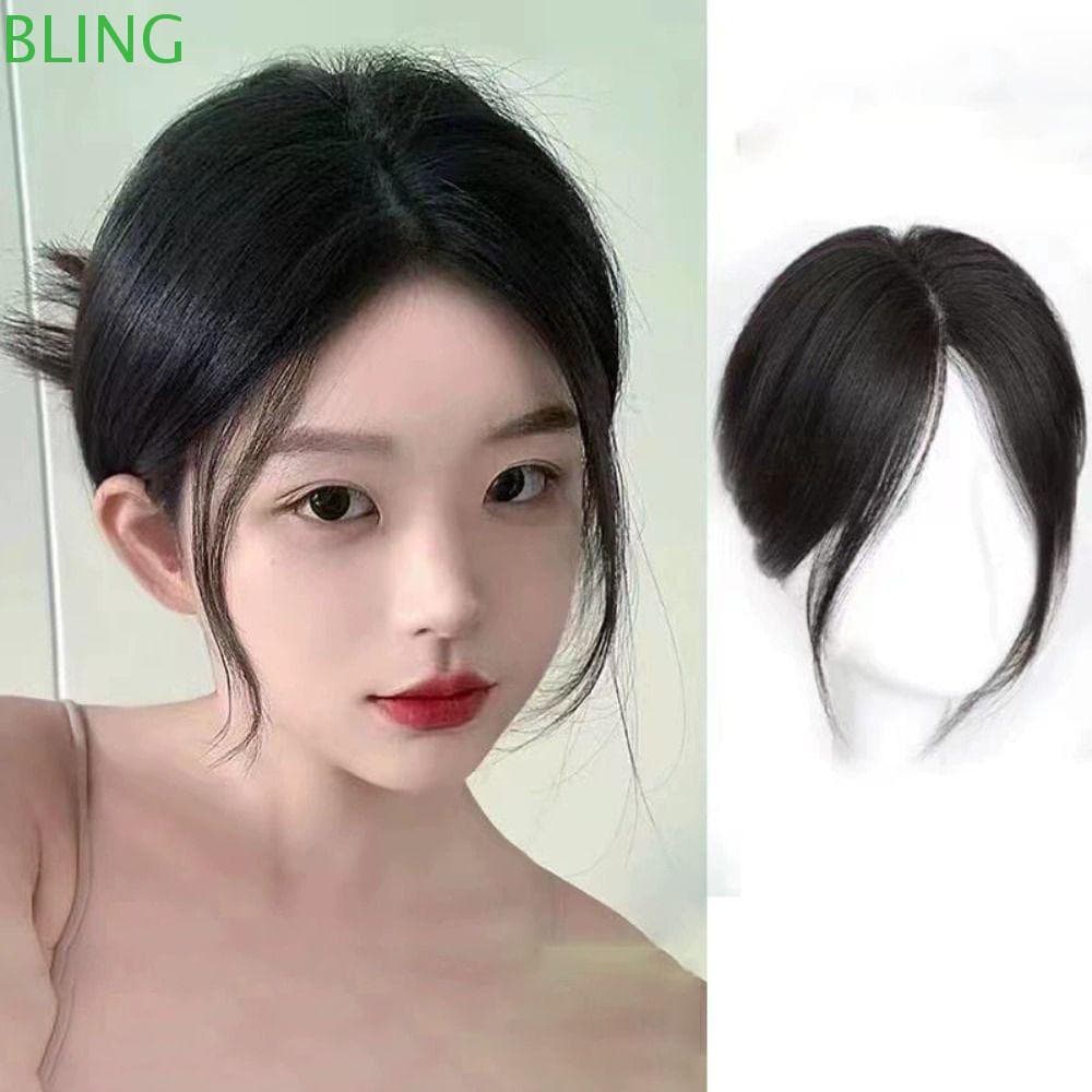 BLING Franja Falsa , Natural Invisível , Extensões De Cabelo Sintético De Parte Média Feminina
