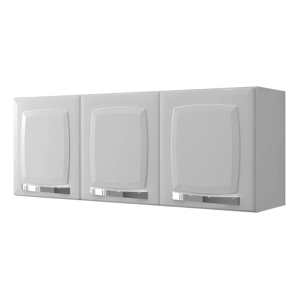 Armário Aéreo De Cozinha Cor Branco 3 Portas Rose Itatiaia
