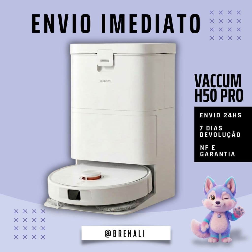 Robô Aspirador H50 Pro Xiaomi Sensor LDS Alta Potência 15000Pa
