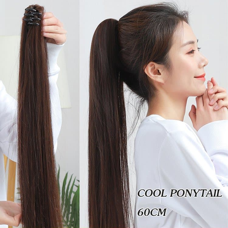 【Fácil Aplicação】Look Stunning with this Elegant Clipin Ponytail Hairpiece Penteado/Feminino/Grampo/Falso