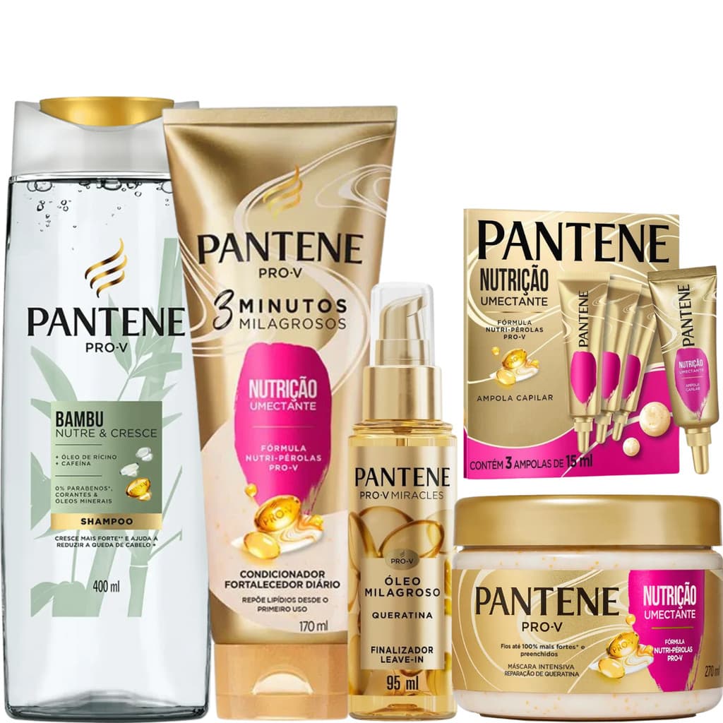 Kit Pantene Nutrição Shampoo Bambu Óleo Milagroso Pro-V