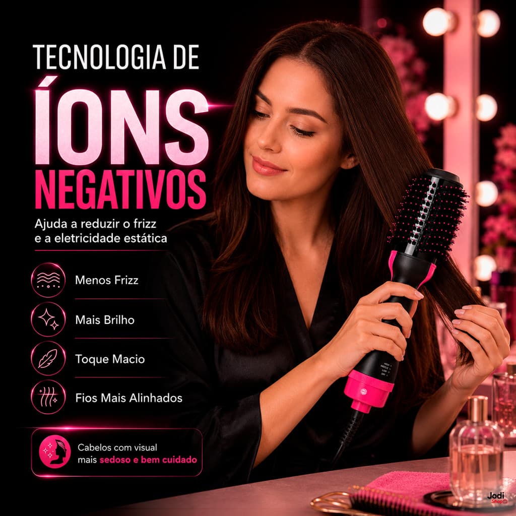 Escova Secadora Profissional Seca Alisa E Modela Cabelo