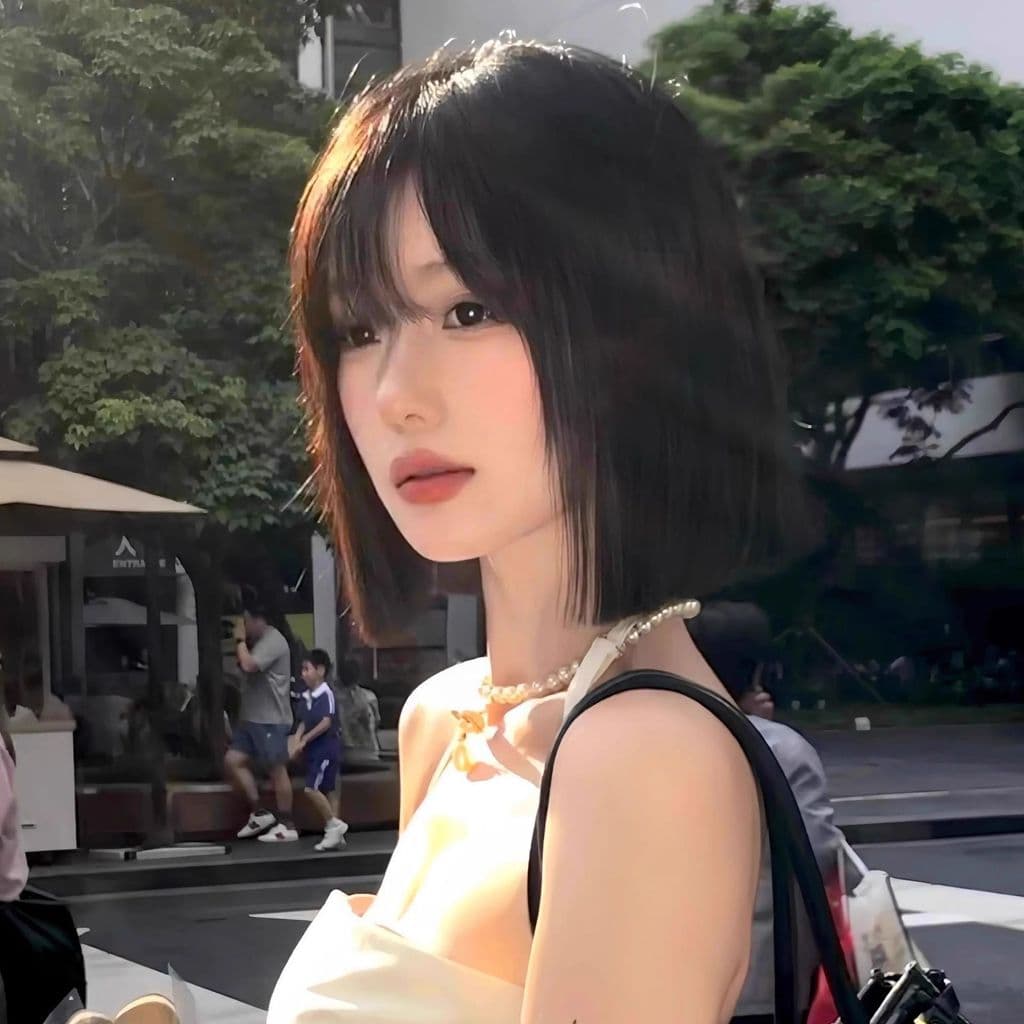 ‍ Peruca bob com franja reta para mulheres, estilo curto versátil para uso diário, peruca BOBO, disponível em várias cor