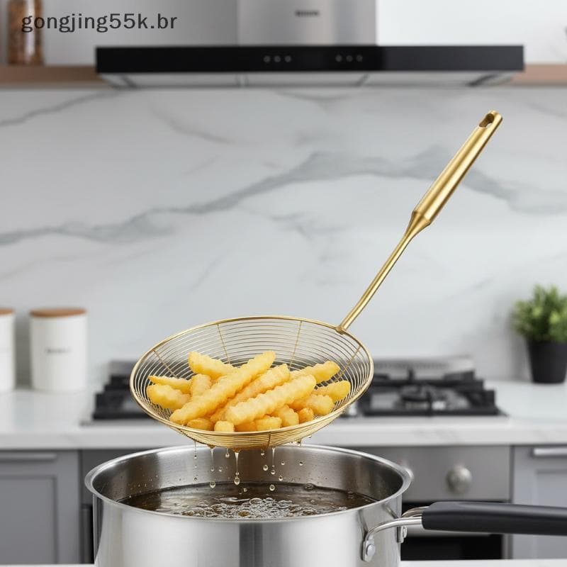 gon Filtro De Aranha De Aço Inoxidável , Fácil De Limpar , Alça Longa Para Casa , Cozinha , Fritar Alimentos , Macarrão