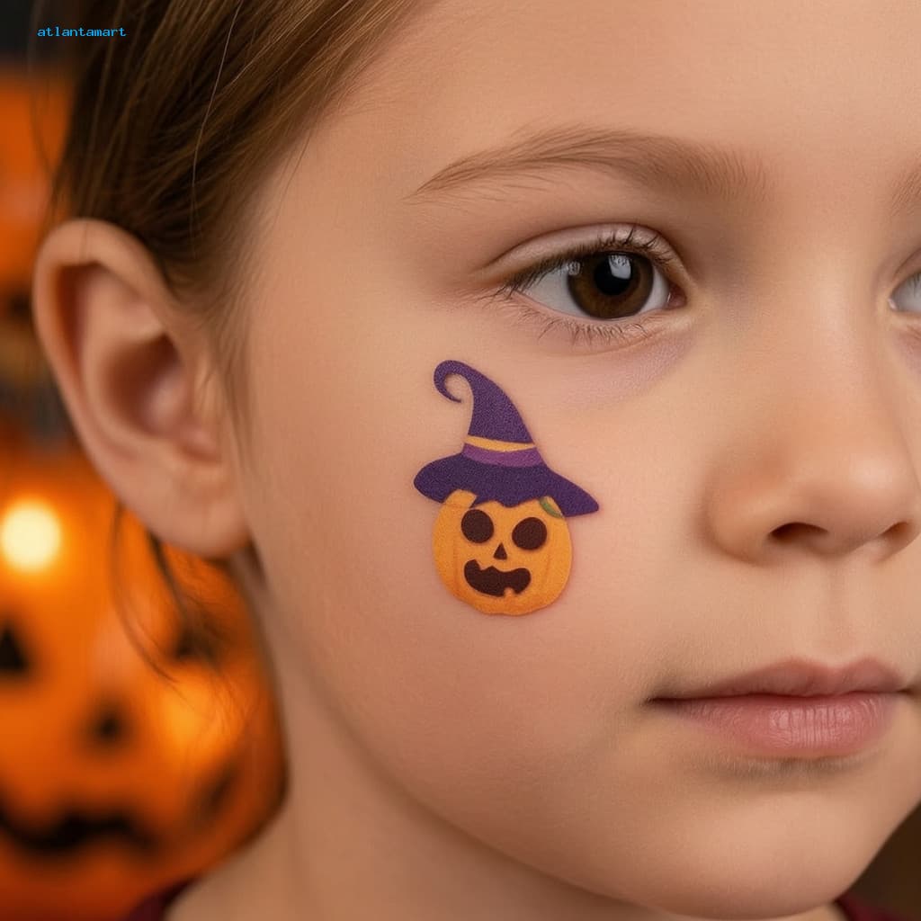 Atl 20 Peças Adesivos Realistas De Padrão De Halloween , Tatuagens Faciais De Transferência De Água Para Decorações De F