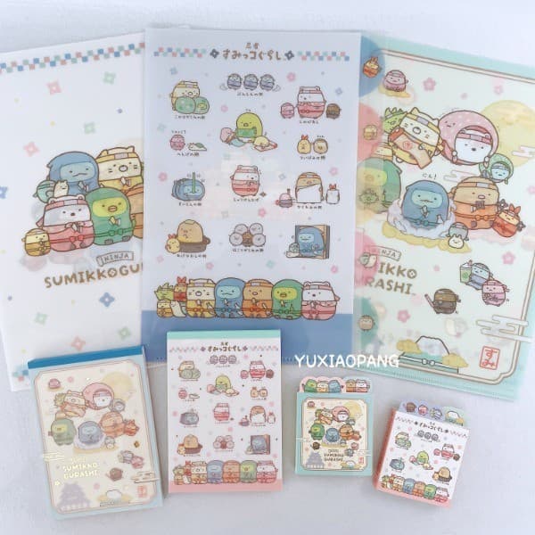 Sumikkogurashi Ninja Series Limited Japão san-x Pasta A4 de cinco páginas A6 Bloco de notas Dobrável Nota Papel de folha