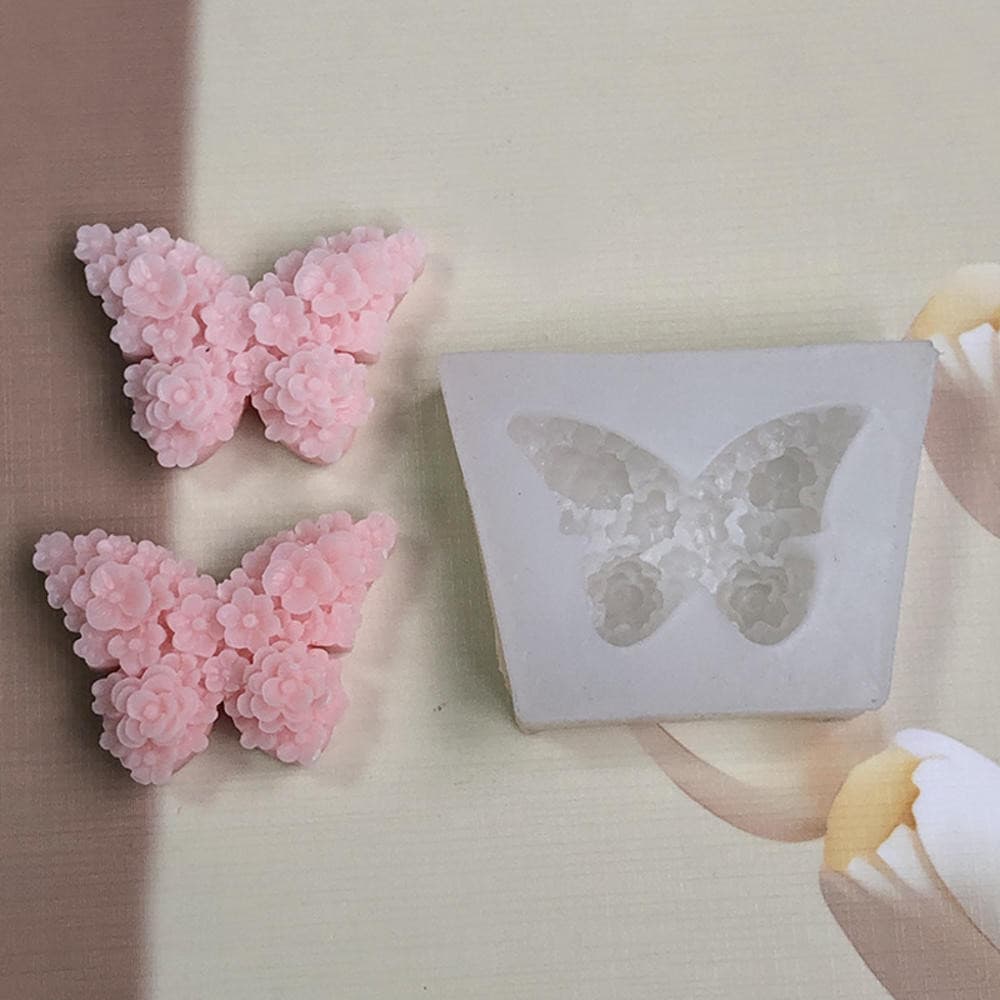 Molde de Silicone para Gesso de Vela Borboleta de Aromaterapia, Decoração de Bolo de Chocolate e Açúcar HRIZ