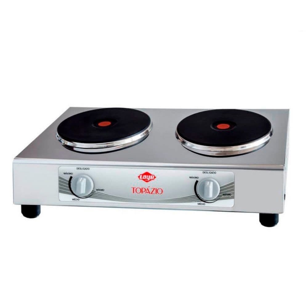Fogão Elétrico Layr Topázio 00666 4.0 2 Bocas Topazio 00666 Aço Inox 220v