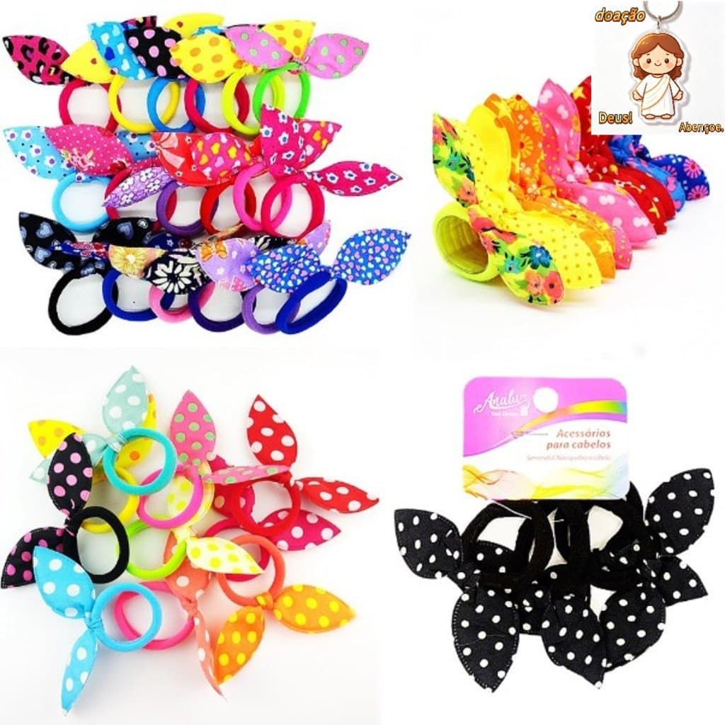 144 Xuxinhas Promoção Prendedor/laço De Cabelo Colorido Coelho Divertido/ Moda 2023 Infantil/adulto-INLIS ANA