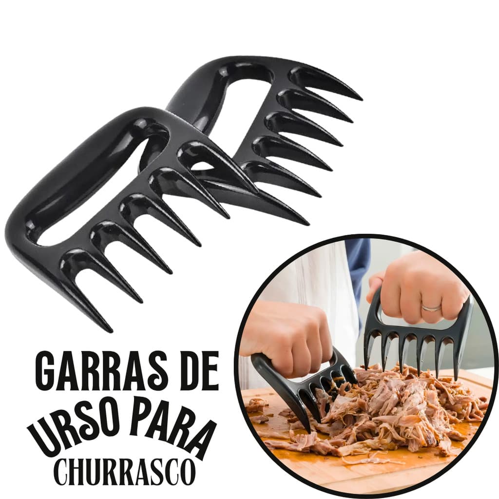 Kit 2 Garras De Urso Para Churrasco Desfiar Carne Frango E Porco  Resistente