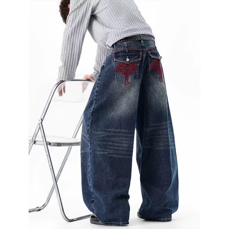 Meninas calças estilo coreano Jeans 2026 novo estilo gigante-olhando estilo ocidental grandes meninas primavera roupas p