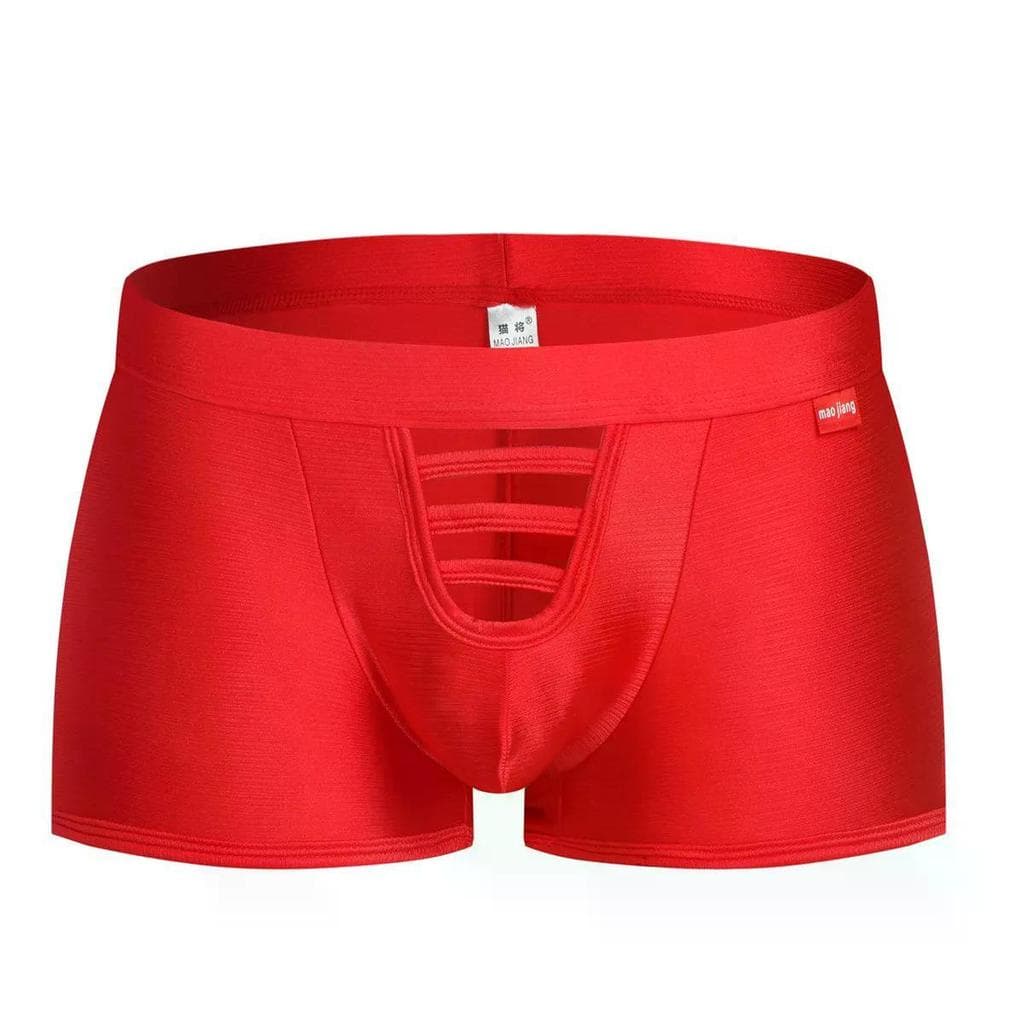 2026 novo estilo cuecas boxer masculinas respirável náilon U convexo grande bolsa sentir cintura baixa cuecas boxer20260