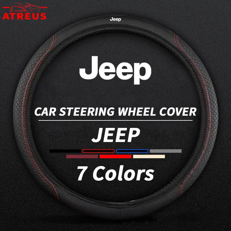 Capa Protetora Especial para Volante de Jeep, Capa de Volante em Couro Antiderrapante, Adequada para Jeep Renegade Compa
