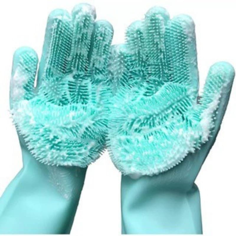 Luva Mágica Lavar Louça Silicone Par Multifuncional Esfrega Prato Pet Cozinha Banheiro