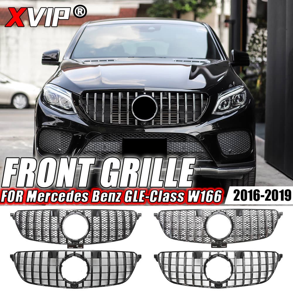 XVIP Grade Dianteira Cromada Preta Estilo Diamantes Para Mercedes Benz GLE W166 GLE350 GLE400 GLE450 GLE500 2016-19 Supe