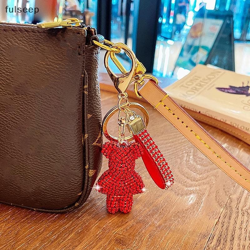 [fulseep] 1 Peça Pingente De Bolsa Boutique Personalizada E Criativa 5 Cm Chaveiro De Urso Fofo Incrustado Com Diamante
