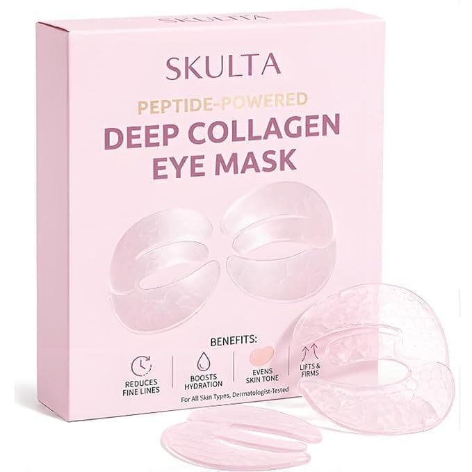 Máscara para Olhos com Colágeno e Peptídeos Profundos Skulta - Patches de Hidrogel Coreanos para Olheiras, Bolsas e Inch