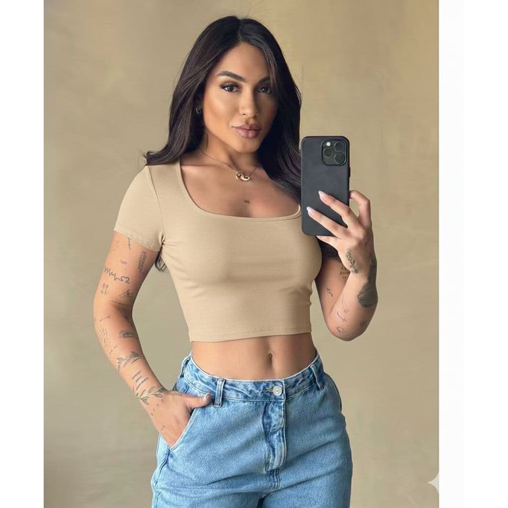Cropped Feminino Manga Curta Suplex