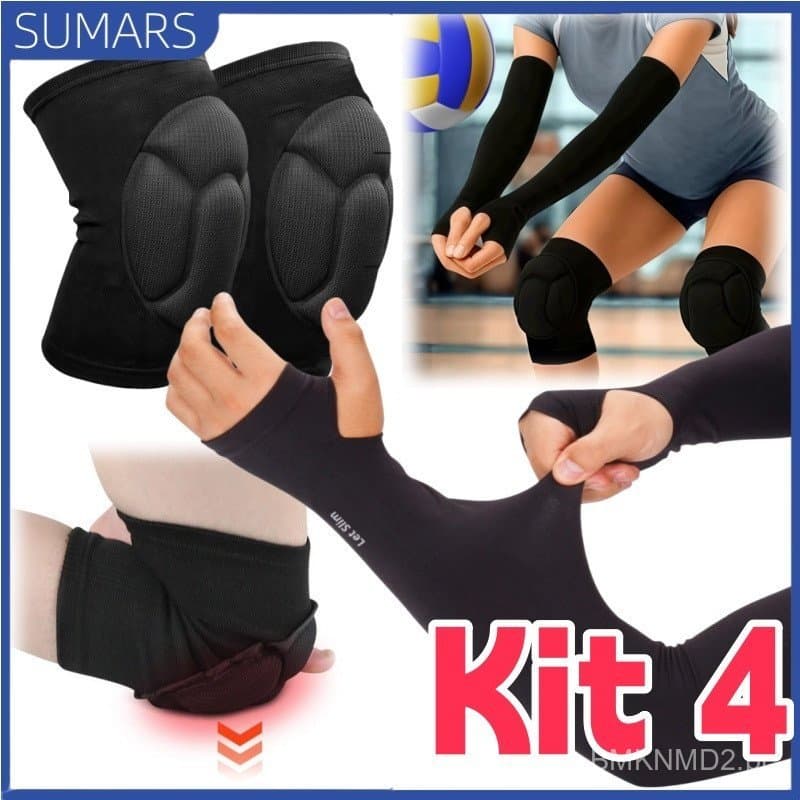 Kit 4/8 Joelheira Antiderrapante Proteção Espessado para Espessado Esponja Dança Vôlei Proteção Treinamento Unisex