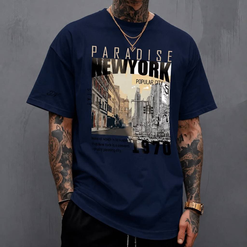 Camiseta  Masculina Paradise New York Streetwear Premium  Unissex Camiseta Paradise New York moderna