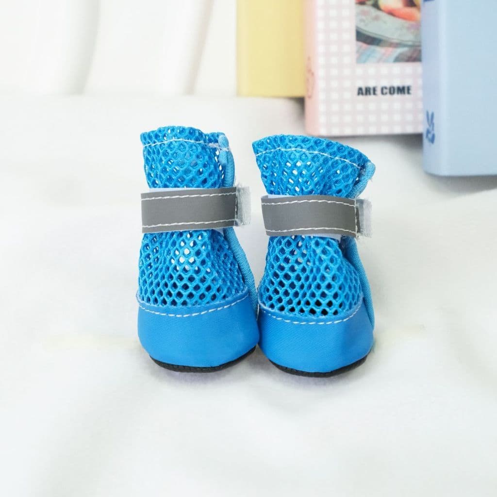 Cães de estimação de verão não podem jogar sapatos de pelúcia Bichon malha respirável sapatos de rede para animais de es