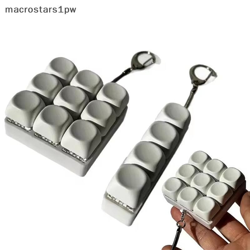 Chaveiro Com Teclado Para Aliviar O Estresse 4/9 Botão Brinquedo Relaxante E Silencioso Mecânico Fácil De Remover Readju