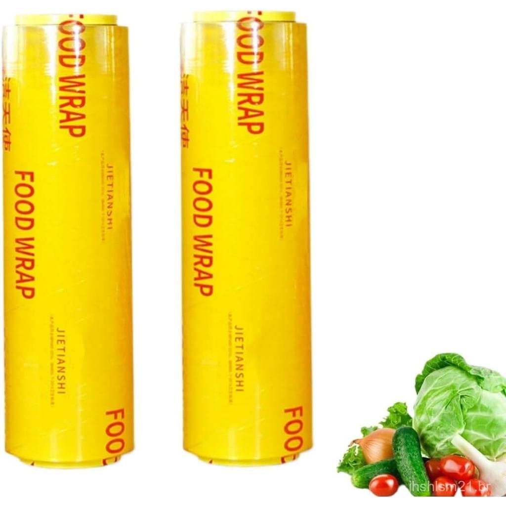 Embaladora Comercial de Filme com 2 Rolos de Filme Plástico PVC de 14" x 656 pés, Embaladora Manual para em Super